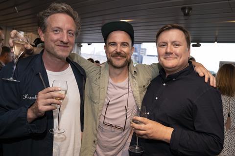 Label1’s Barnaby Coughlin, exec producer Adam Chapman, and MultiStory Media’s Tim Carter